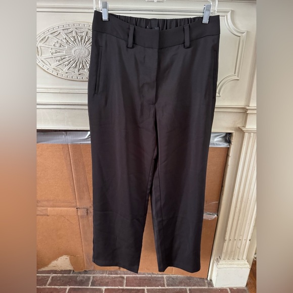 Quince Stretch Crepe Paperbag Pants in black size 8 - Picture 2 of 16